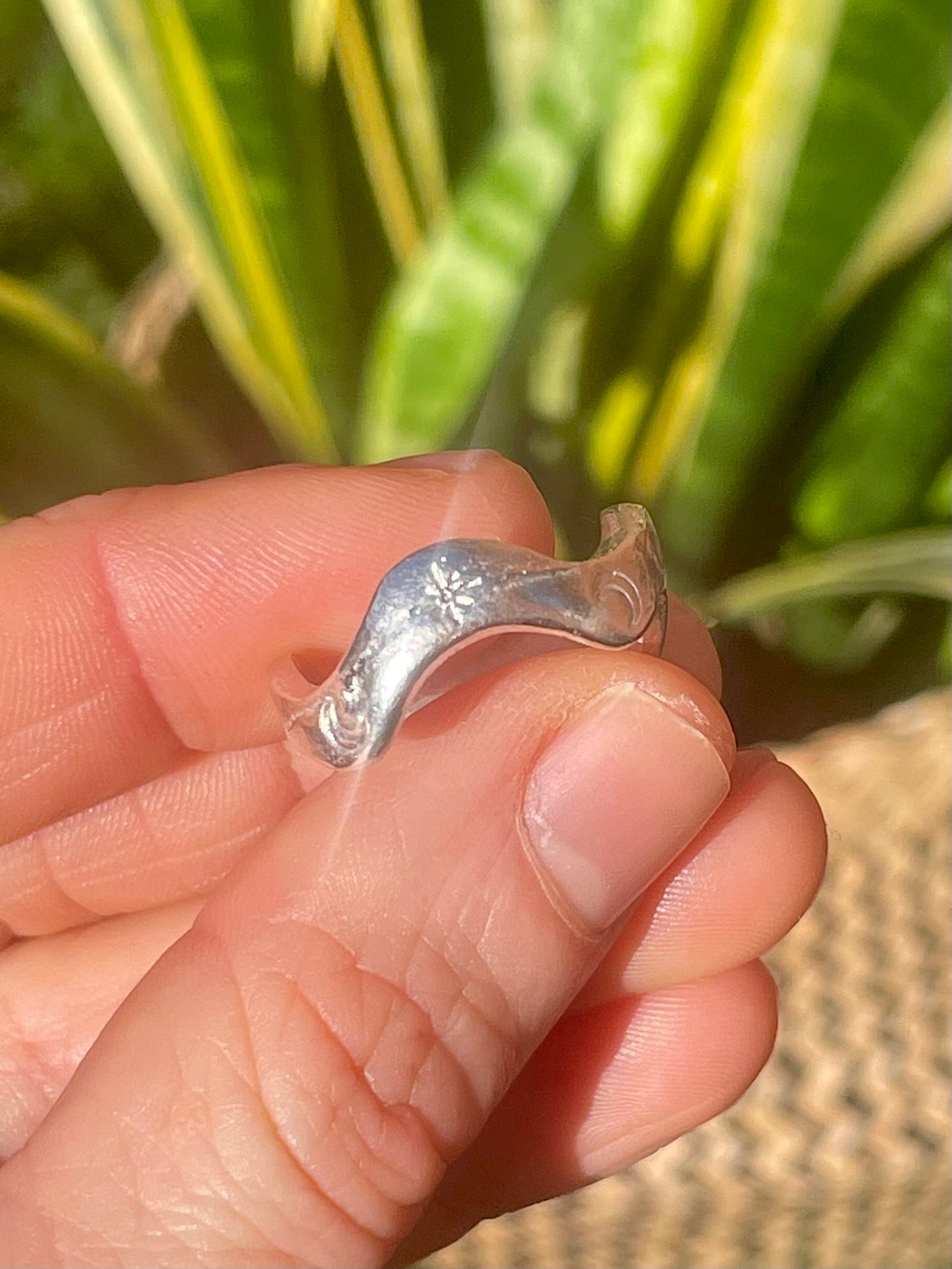 Sandcast moon & star silver wave ring | made to order