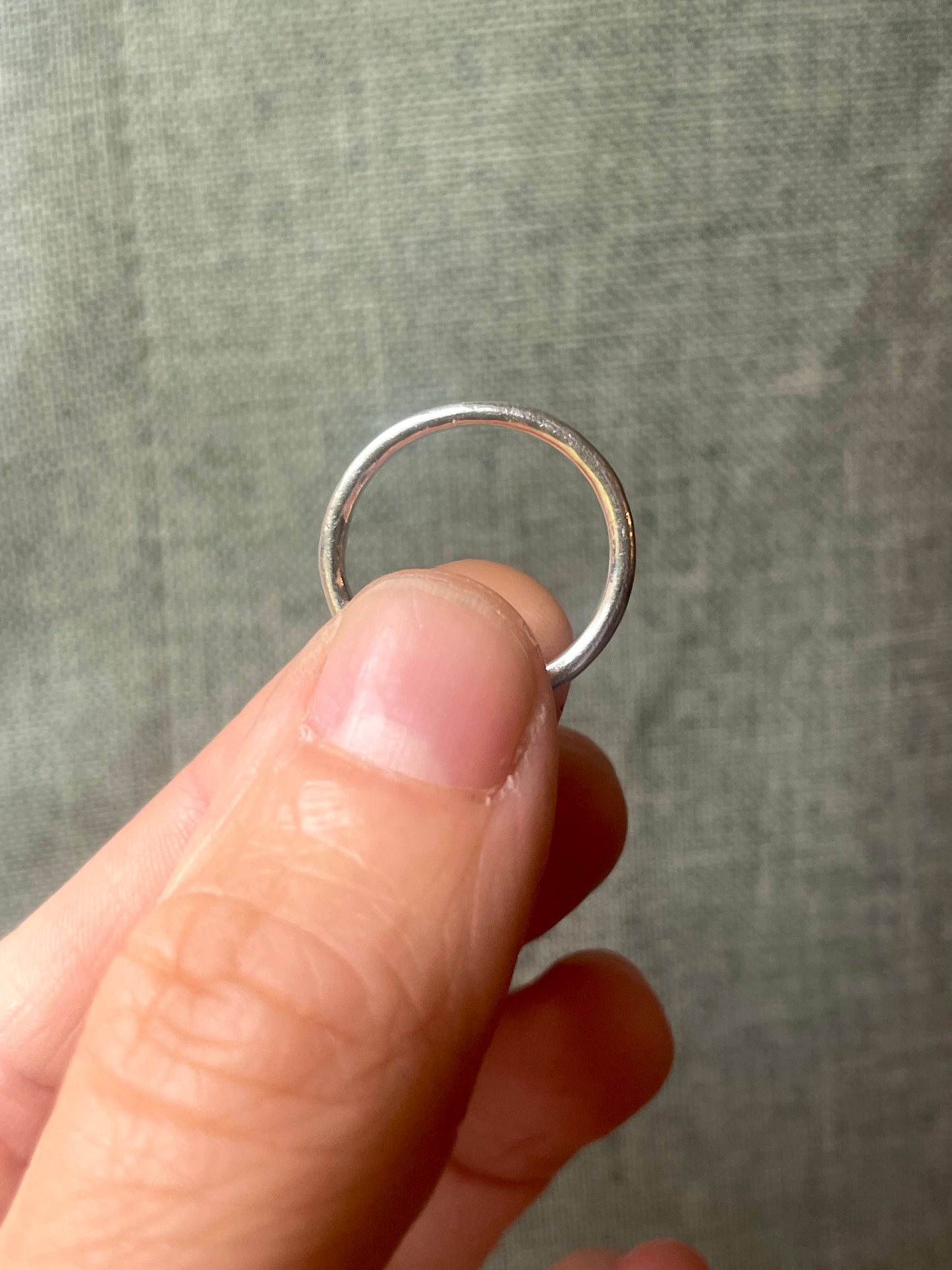 tiny stacking silver band