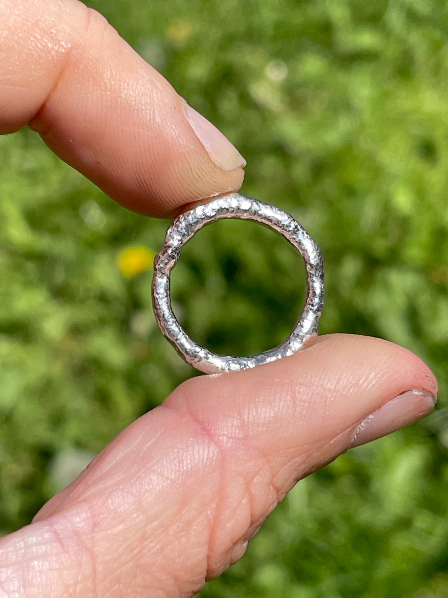 Molten silver mini pinky ring | made to order