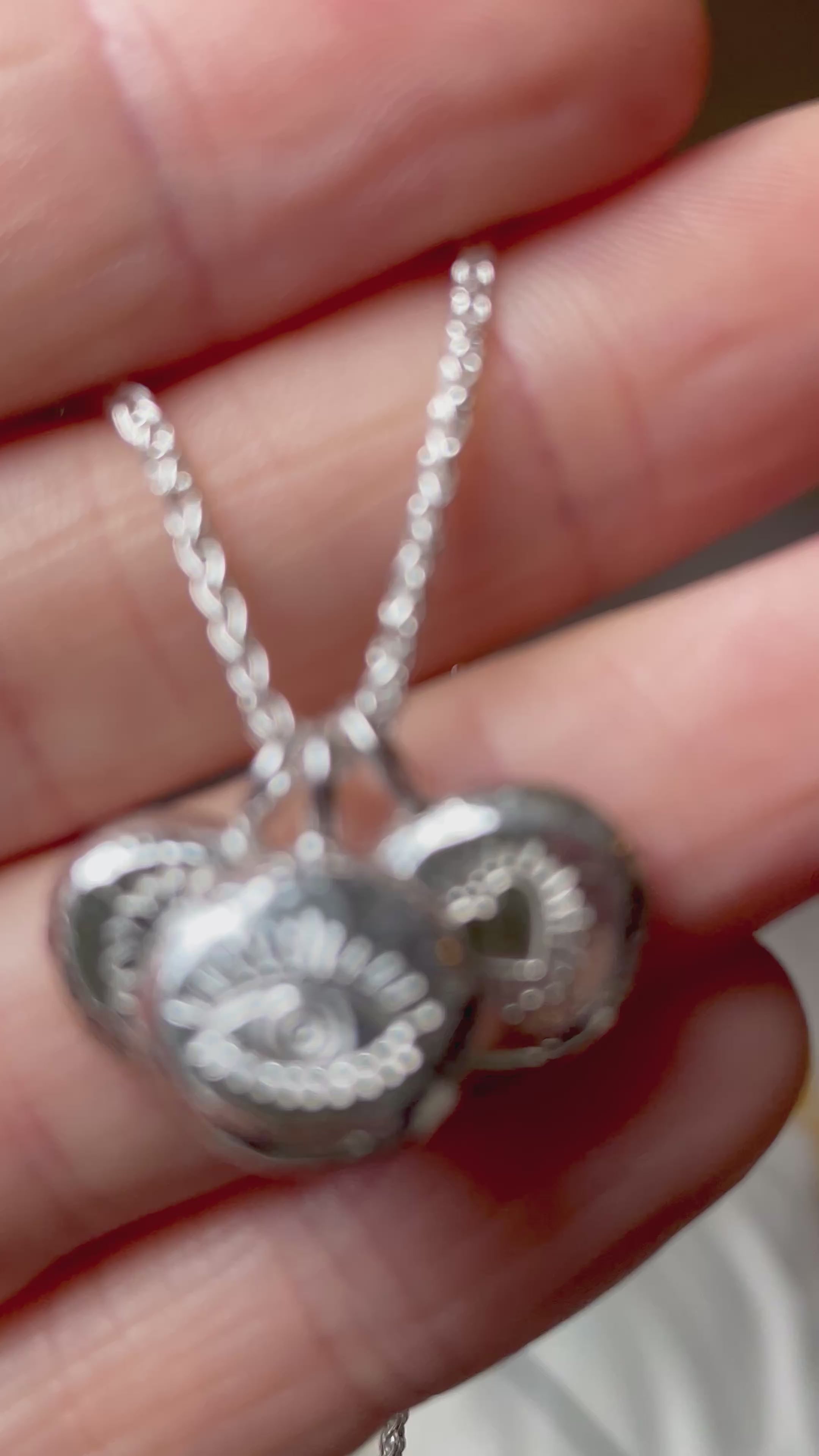 Triple Pebble Pendant – Hand‑Stamped Silver | Savage Peach